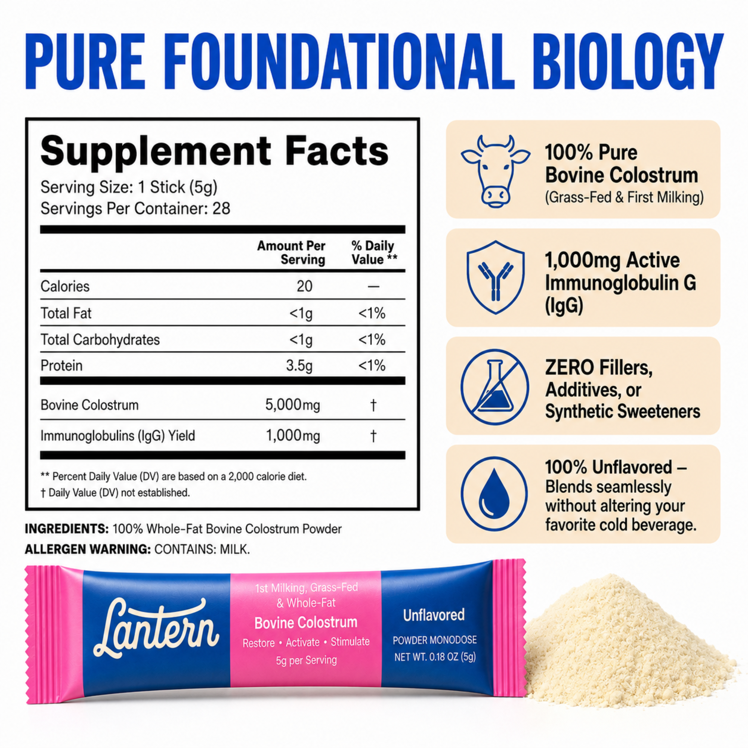 5,000mg - Colostrum Sticks
